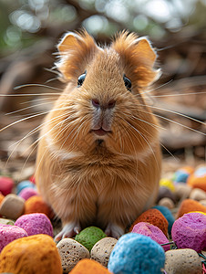 动物糖果素材糖果上的仓鼠背景