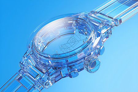 塑料材质透明手表的精美设计插画