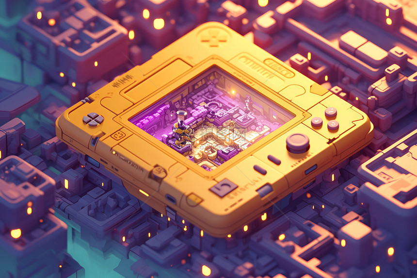 紫黄交织的游戏机图片