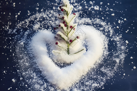 雪地中白色圣诞树背景图片
