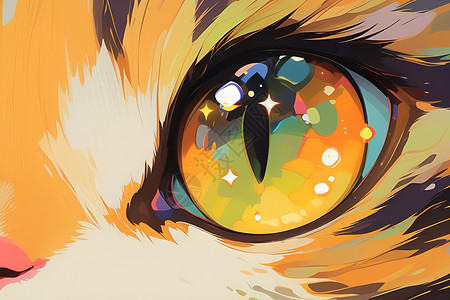 猫眼素材大眼小猫插画