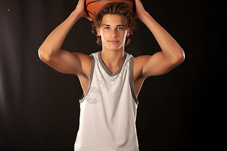 打篮球的少年背景图片
