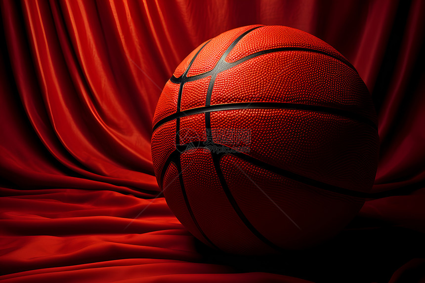 篮球红幕前的一幕图片