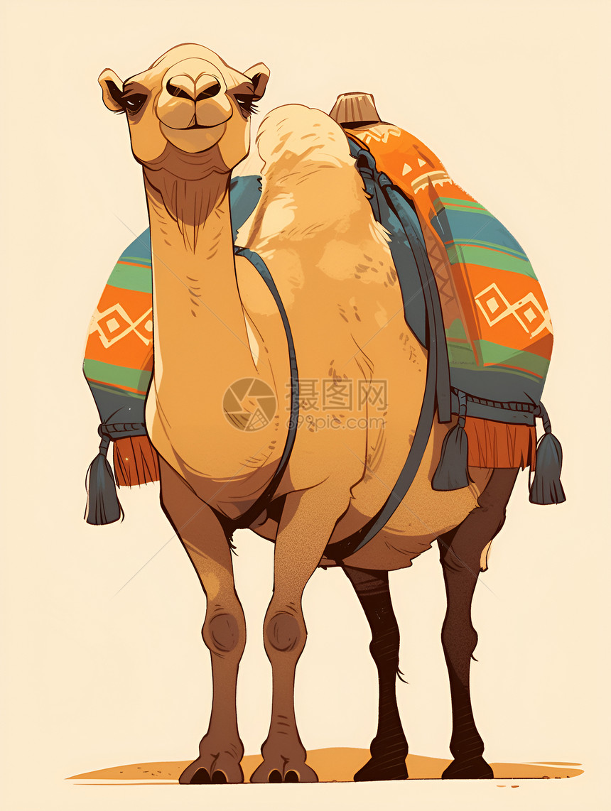 骆驼身上的毛毯图片