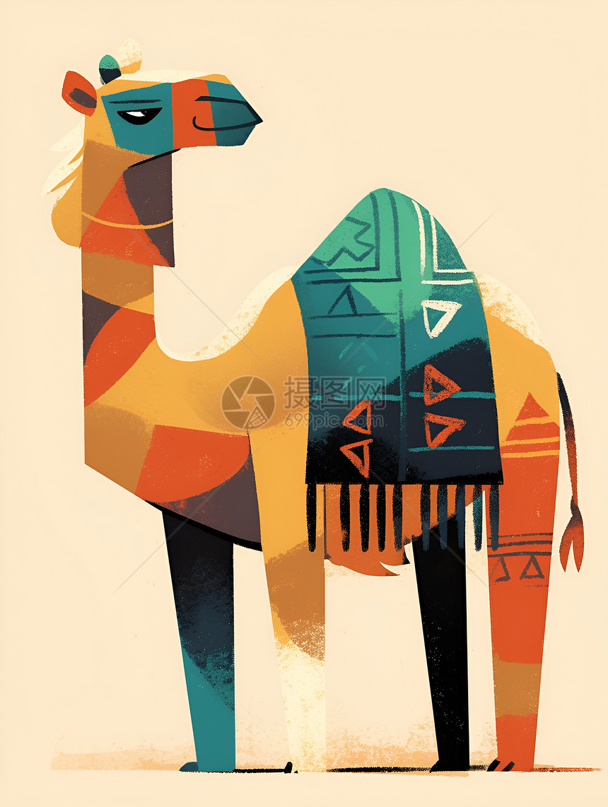 几何拼接的骆驼图片