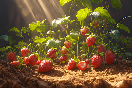土水果土地上的小草莓插画