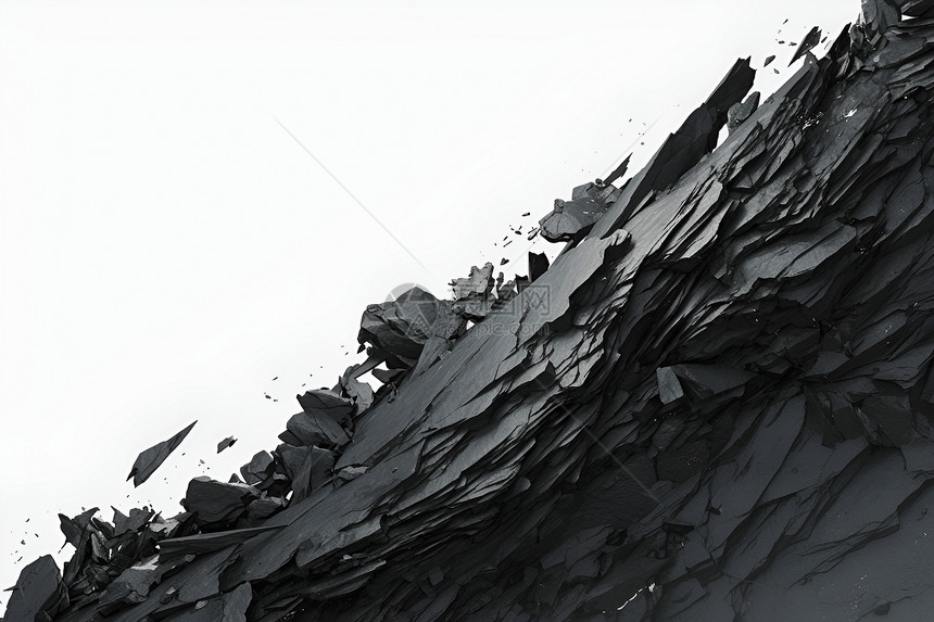 构成的黑色岩石插画图片
