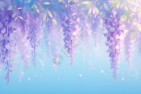 梦幻的紫藤花背景图片