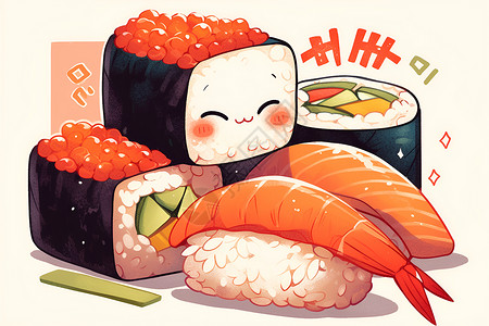 欢乐寿司派对背景图片