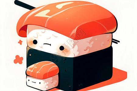 可爱的寿司表情背景图片