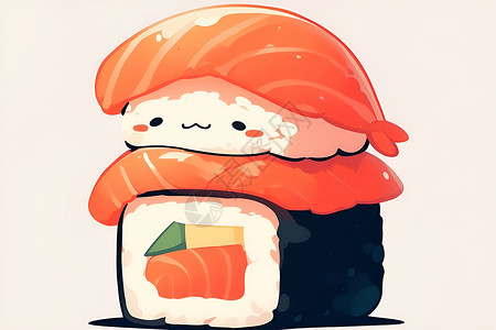 开心的小寿司背景图片
