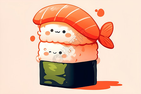 可爱美味的寿司背景图片