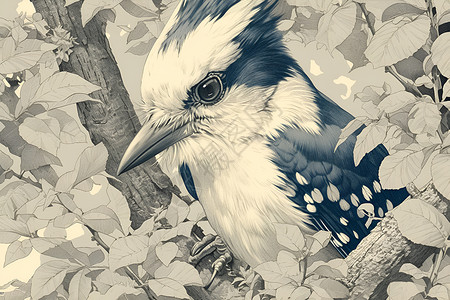 珍稀鸟类插图高清图片