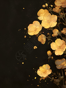 简约的黄花插图背景图片