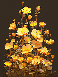 黄色花束插图背景图片