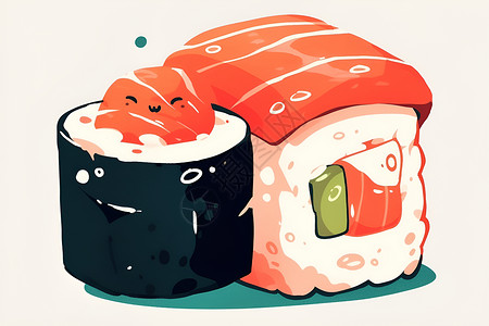 海苔包裹的寿司背景图片