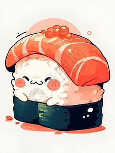 美味的鱼肉海苔寿司背景图片