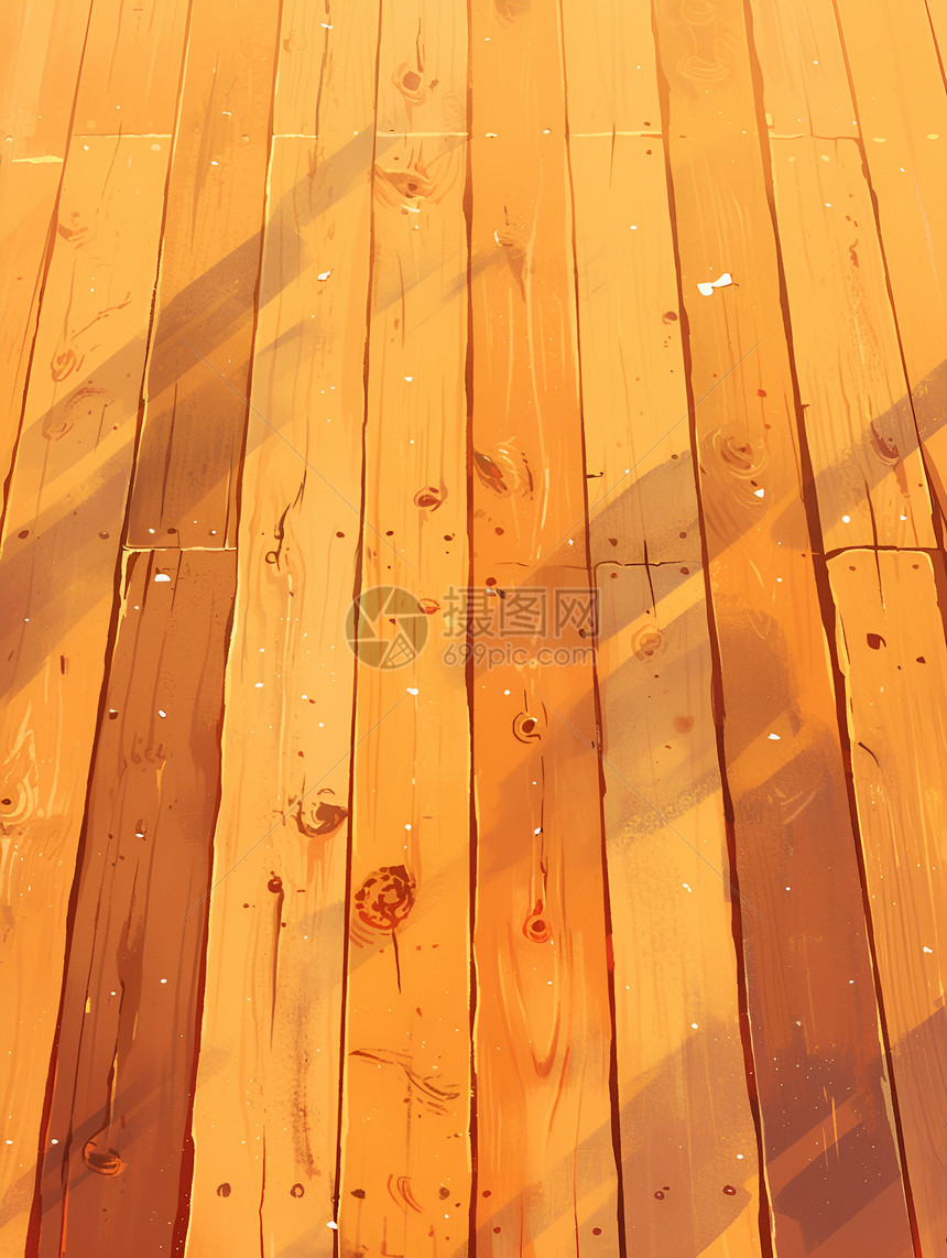 温暖色调下的木质船甲板图片