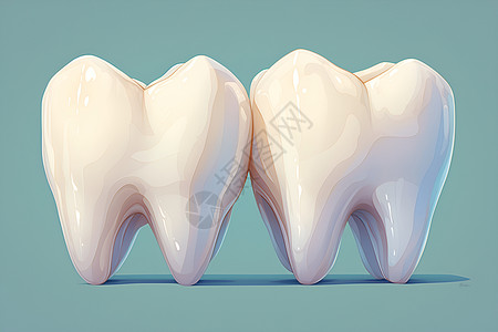 牙齿设计展现的白色牙齿插画