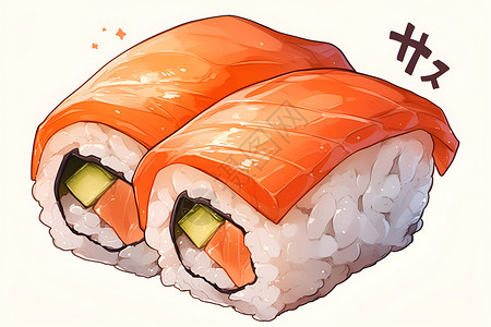 美味健康的寿司背景图片