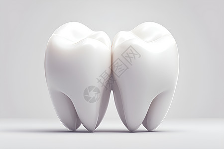 牙科模具两颗紧靠的牙齿插画