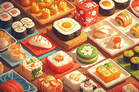 餐饮没事美味的寿司插画