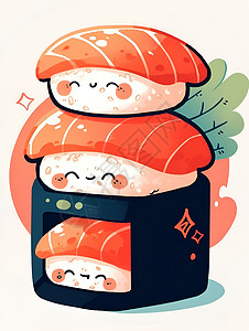 可爱的寿司形象背景图片