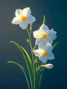 一朵白花独立于黑暗高清图片