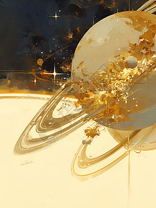 星空交织下的土星之舞背景图片
