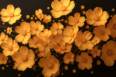 色彩舞动黄花漂浮背景图片