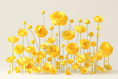 清新的黄色花朵背景图片