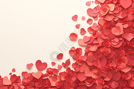 心形玫瑰花瓣怀旧感-干燥的花瓣堆成心形插画