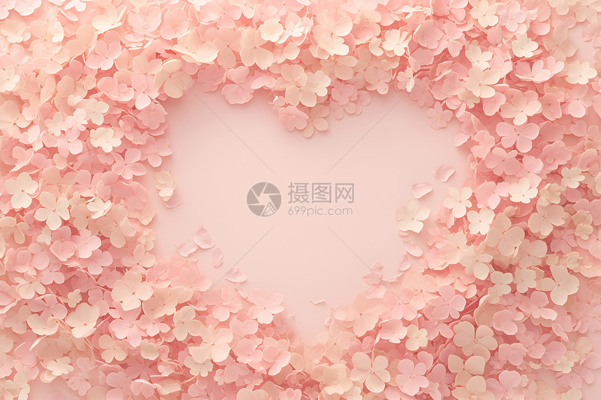 花瓣堆成的粉色背景图片
