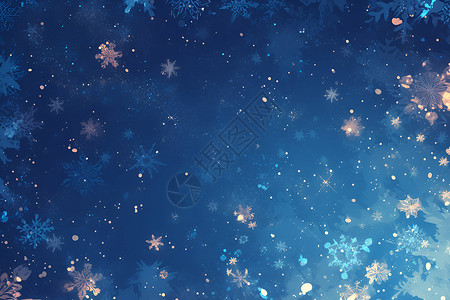 璀璨星空下的轻柔雪花背景图片