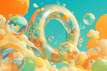 抽象气球活力四溢的彩虹气球插画