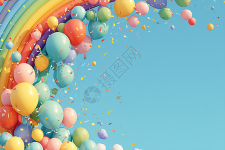 彩虹气球背景背景图片