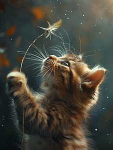 欢乐嬉戏的小猫背景图片