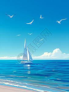 行驶的帆船背景图片