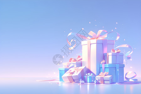 礼物礼品盒炫彩的礼盒插画
