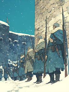 冬天的士兵们背景图片