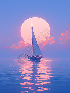 小船远航夜泊背景图片