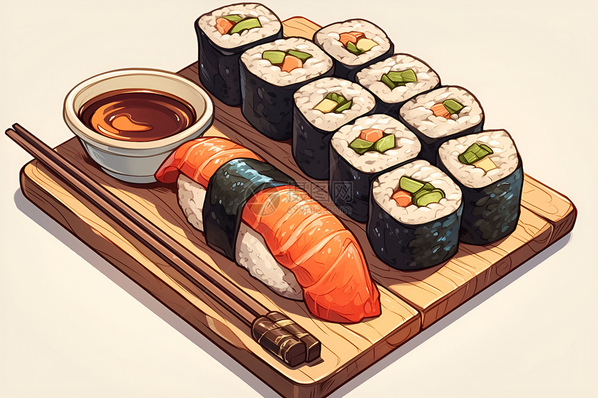 日式寿司涂鸦图片
