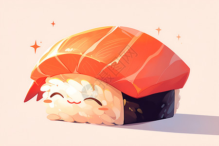 睡眠中的可爱寿司背景图片