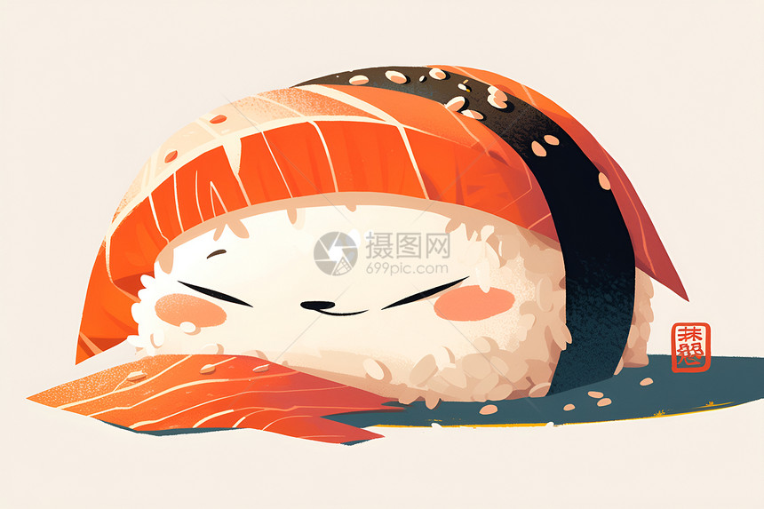 寿司涂鸦风格图片