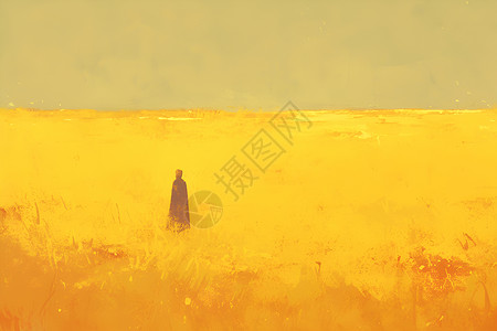 人在沙漠在沙漠行人的人插画