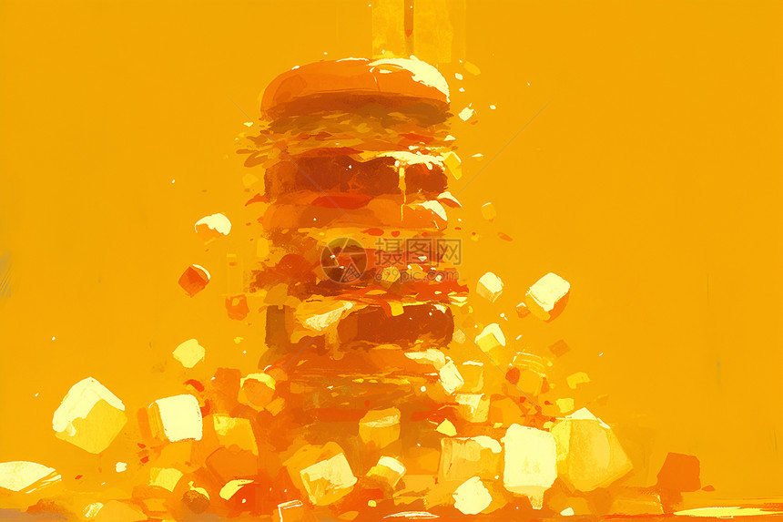 一个芝士汉堡图片