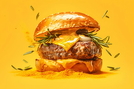 小吃快餐可口的汉堡设计图片