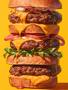 食物多样化多样化的汉堡插画