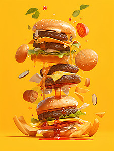 客家小吃美味汉堡的图片设计图片