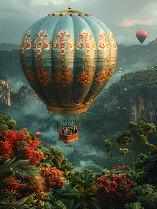 高空气球探险背景图片
